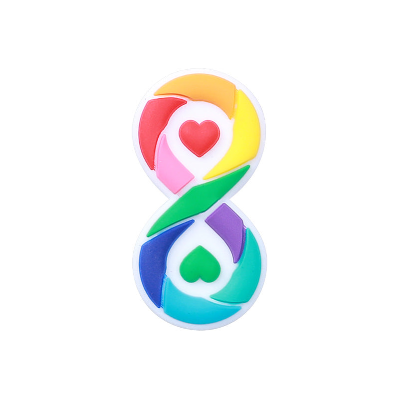 Wholesale 20PCS/PACK Rainbow Puzzle Silicone Beads